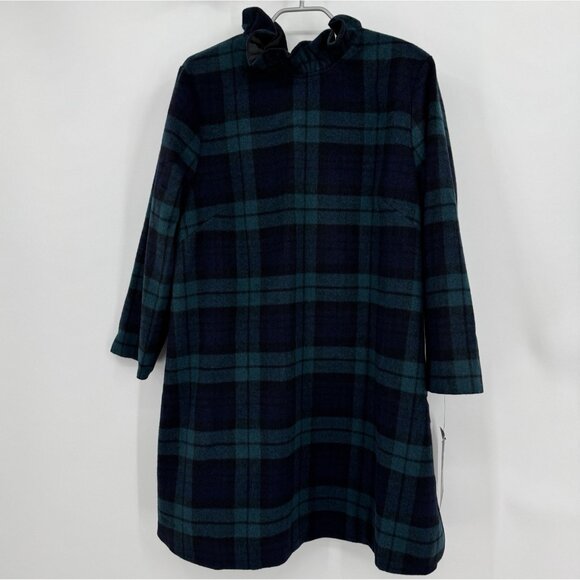 Tuckernuck Dresses & Skirts - Tuckernuck Blackwatch Plaid Daphne Dress XXL Ruffle Collar Bow Back Wool Blend